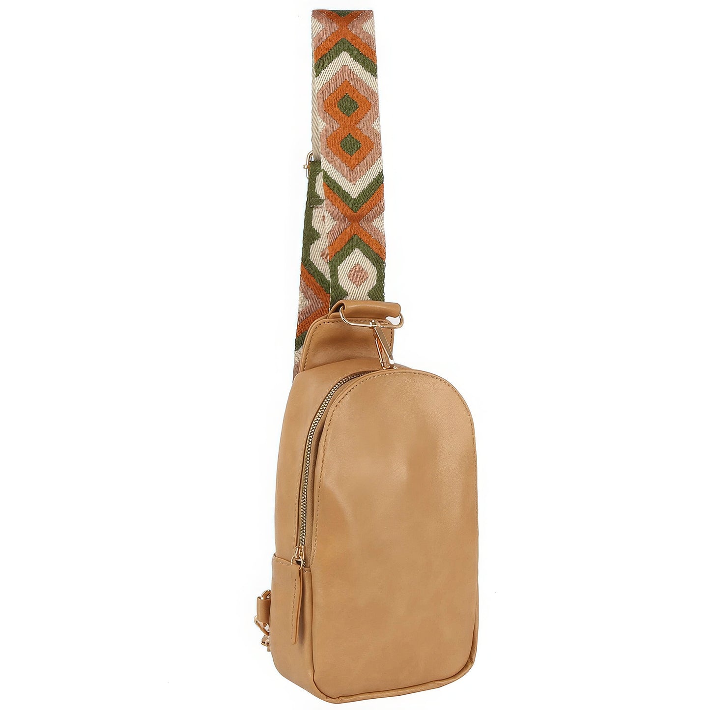 Trendmelo Smooth Zipper Sling Crossbody With Guitar Strap