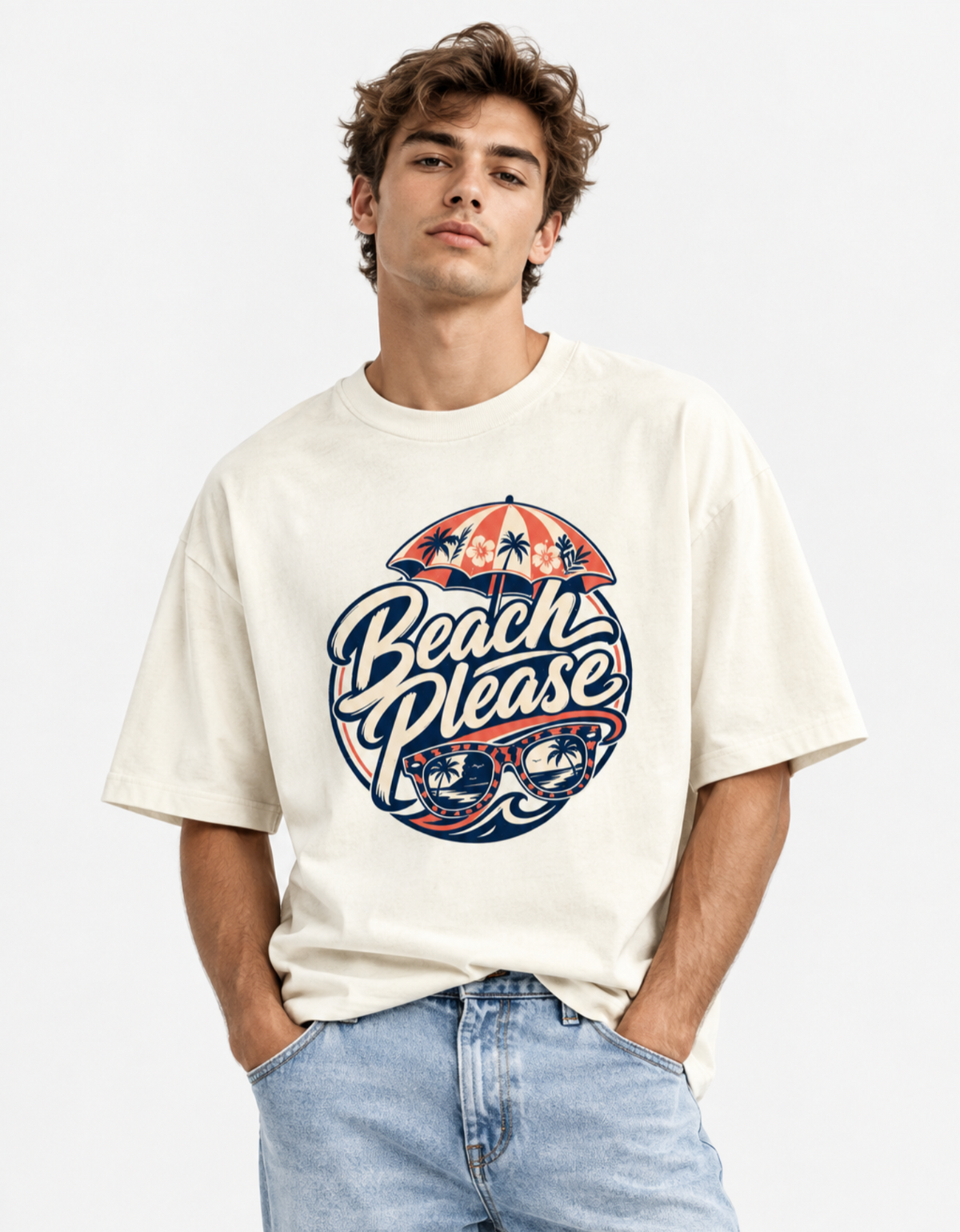 Beach Please Unisex Oversized Classic T-Shirt