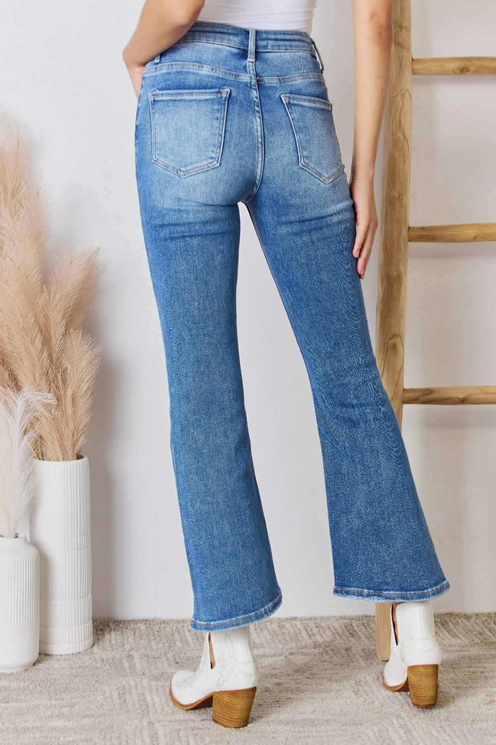 RISEN Full Size High Rise Ankle Flare Jeans - TRENDMELO