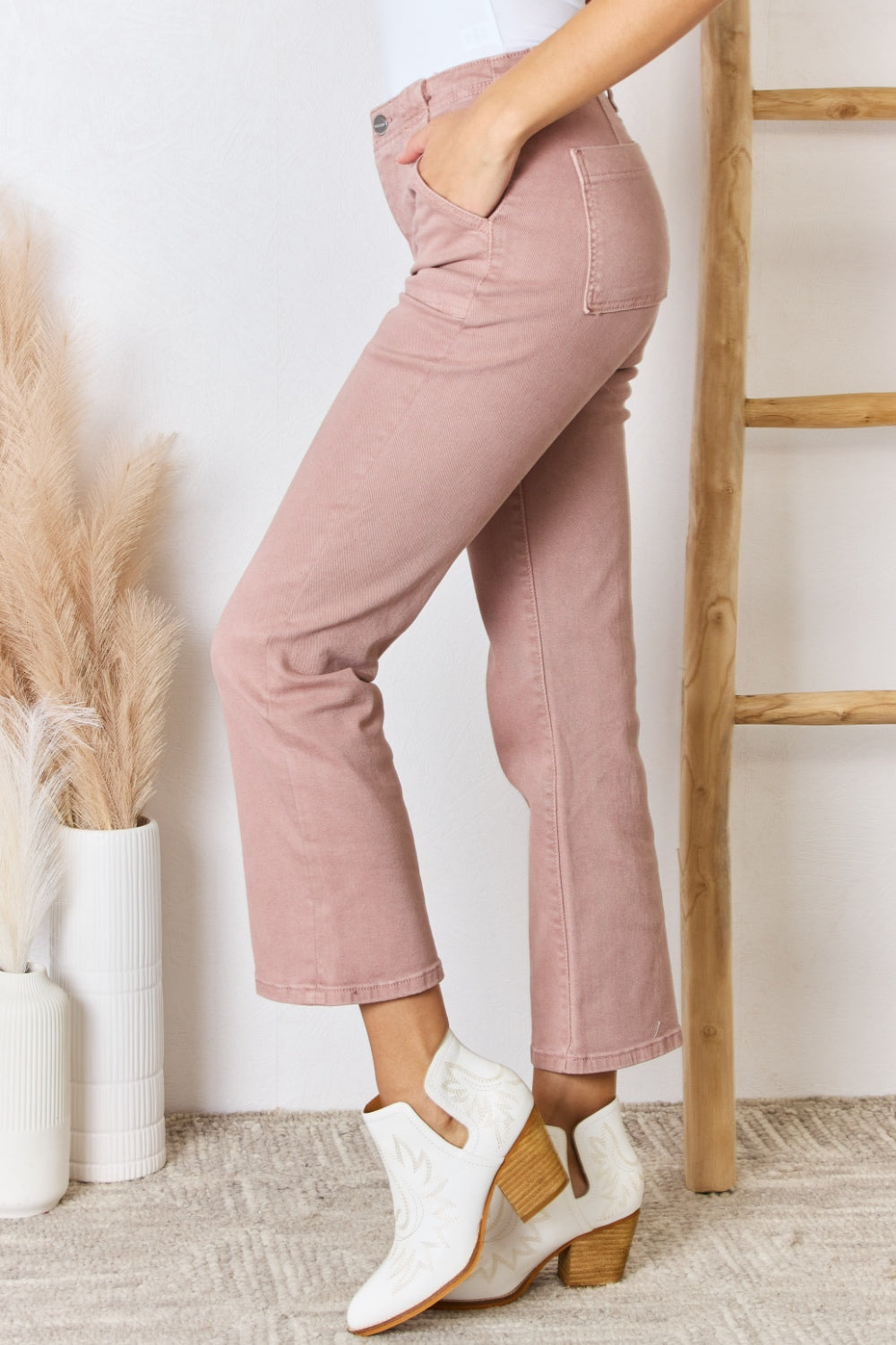 RISEN Full Size High Rise Ankle Flare Jeans - TRENDMELO