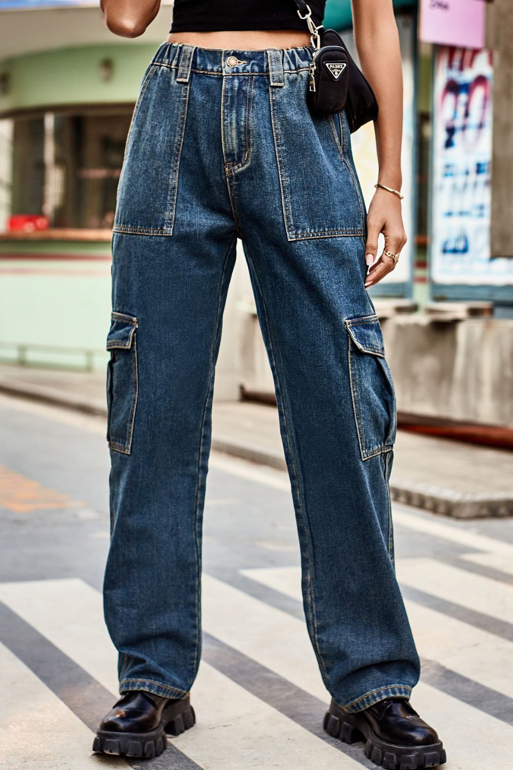 Baeful Long Straight Leg Jeans with Pockets - TRENDMELO