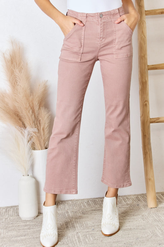 RISEN Full Size High Rise Ankle Flare Jeans - TRENDMELO