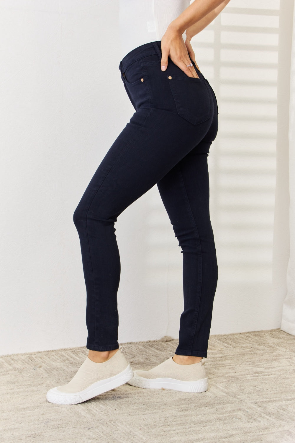 Judy Blue Full Size Garment Dyed Tummy Control Skinny Jeans - TRENDMELO