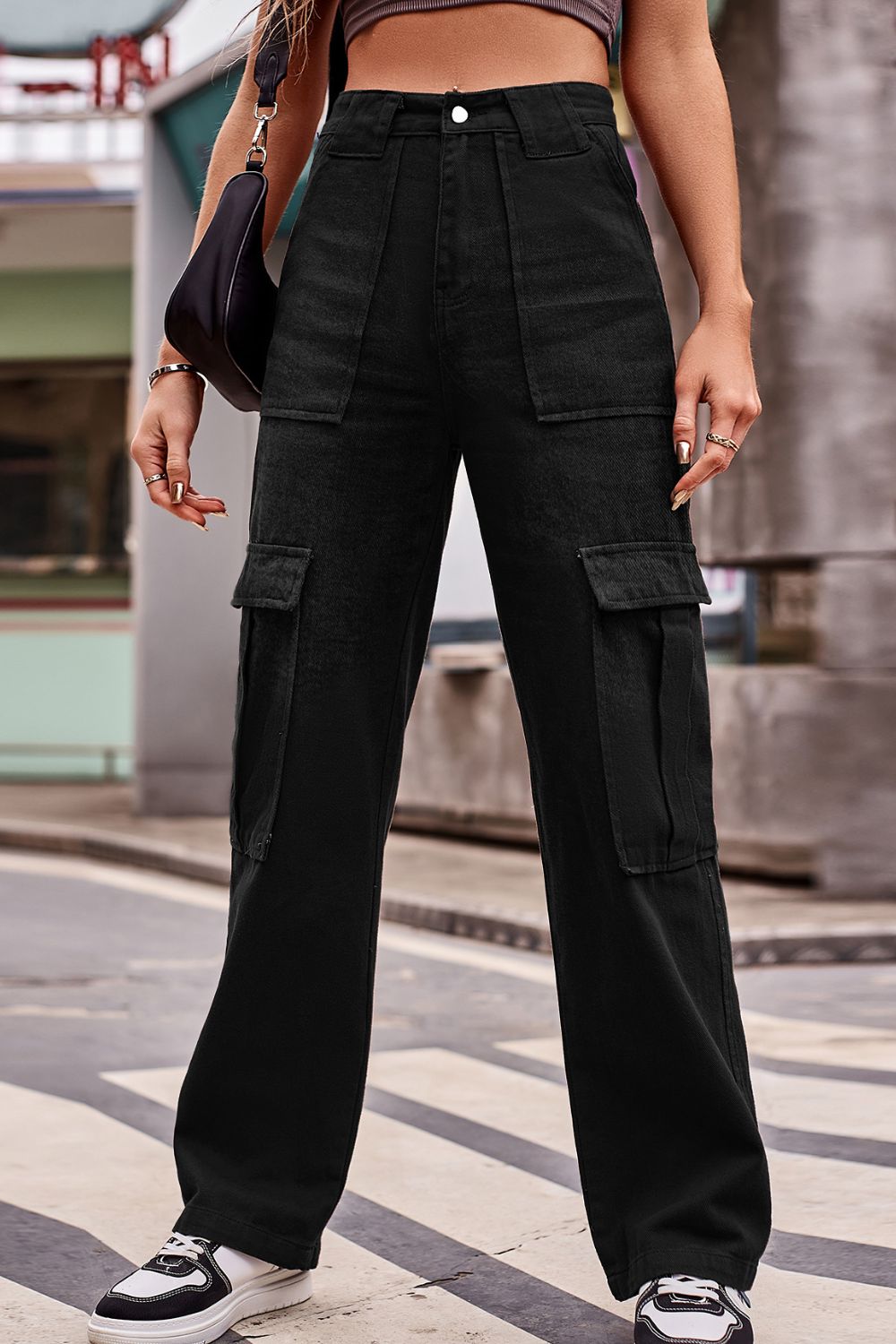 Buttoned High Waist Loose Fit Jeans - TRENDMELO