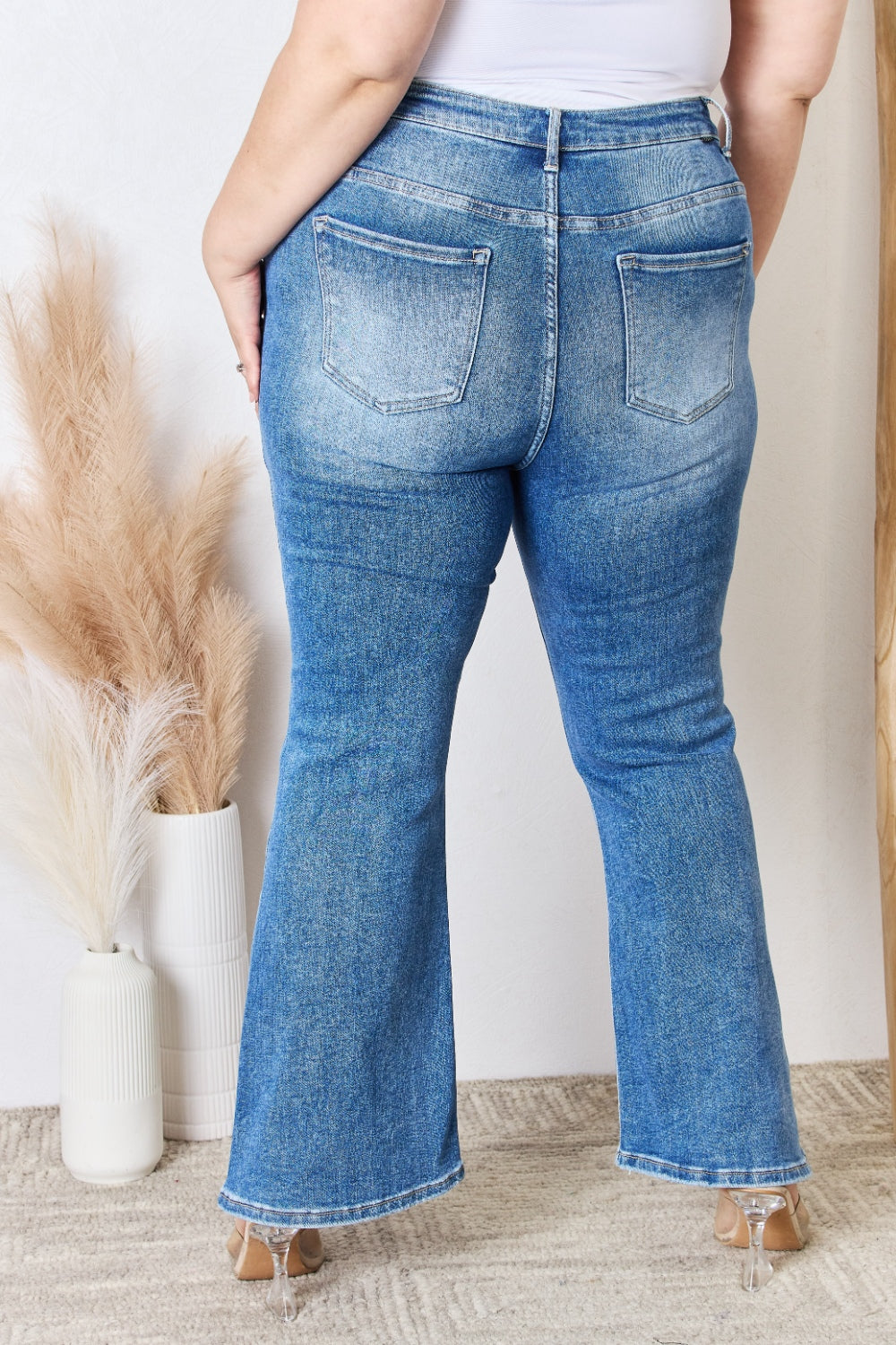 RISEN Full Size High Rise Ankle Flare Jeans - TRENDMELO