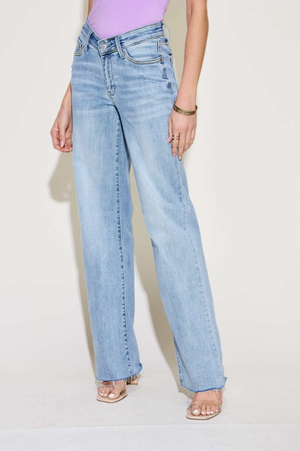 Judy Blue Full Size V Front Waistband Straight Jeans - TRENDMELO