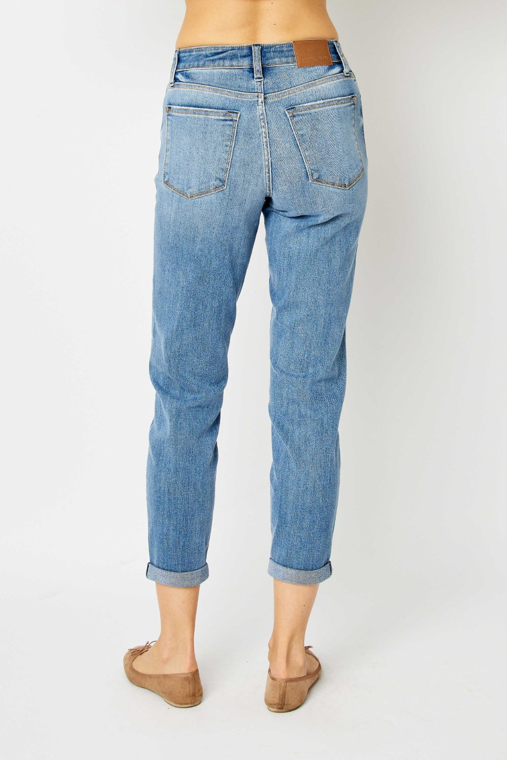 Judy Blue Full Size Cuffed Hem Slim Jeans - TRENDMELO