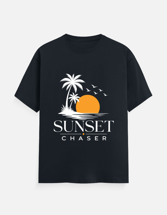 Shop the ultimate Sunset Chaser Travel Tee for road trips & beach holidays. Premium 100% cotton, bio-washed comfort in 10 dark shades. Sizes XS–7XL. Order now!
