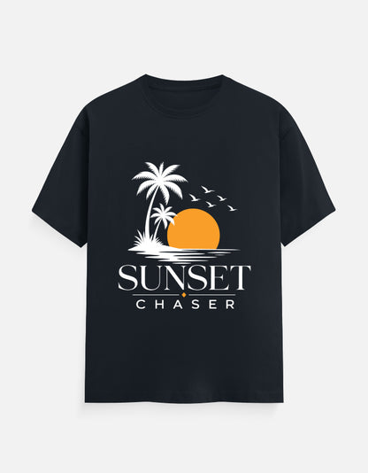 Shop the ultimate Sunset Chaser Travel Tee for road trips & beach holidays. Premium 100% cotton, bio-washed comfort in 10 dark shades. Sizes XS–7XL. Order now!