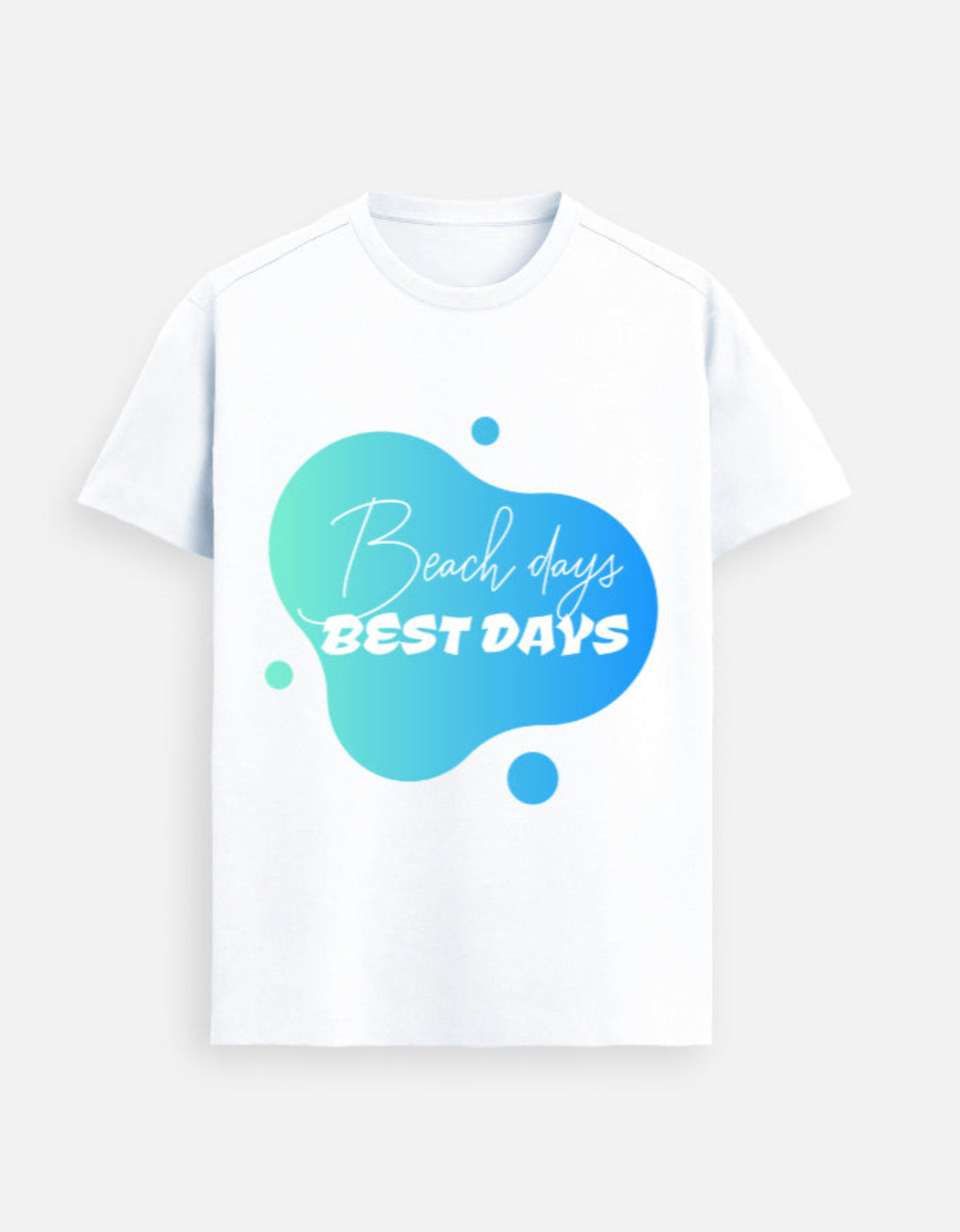 Trendmelo Beach Days Best Days white lightweight 160 GSM Supima cotton graphic t-shirt for holiday and beach vacation.