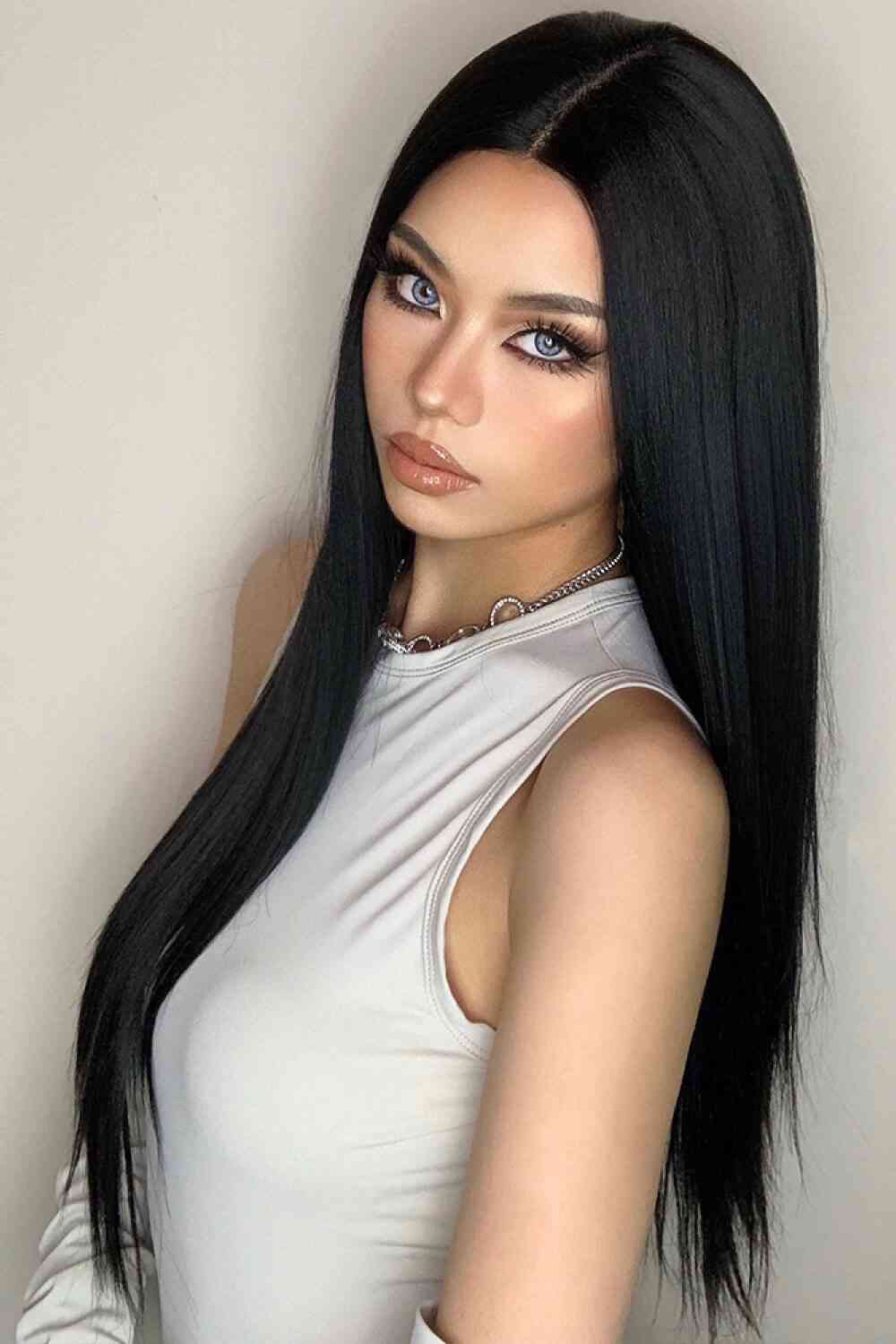 13*2" Long Lace Front Straight Synthetic Wigs 26" Long 150% Density - TRENDMELO