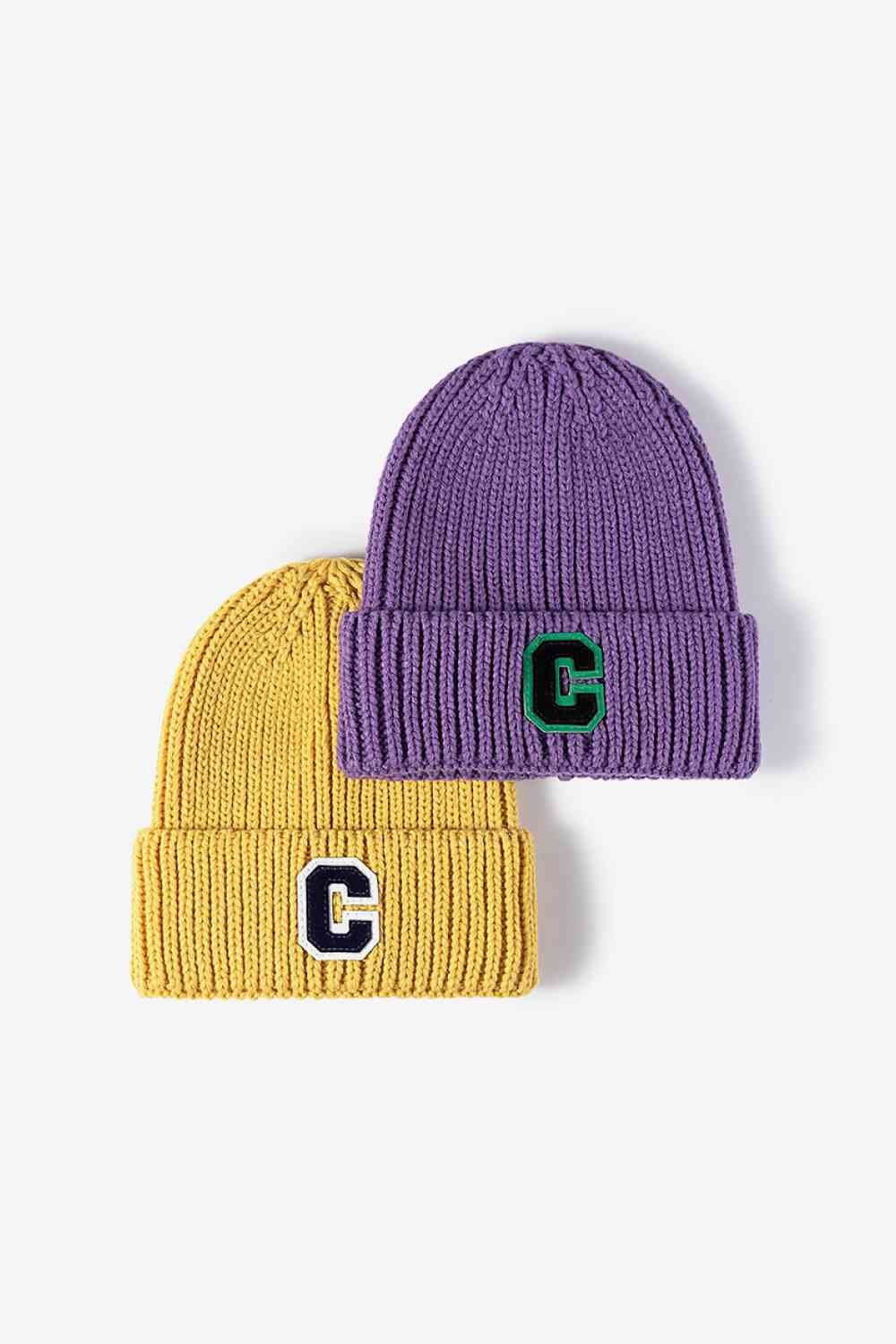 Letter C Patch Cuffed Beanie - TRENDMELO