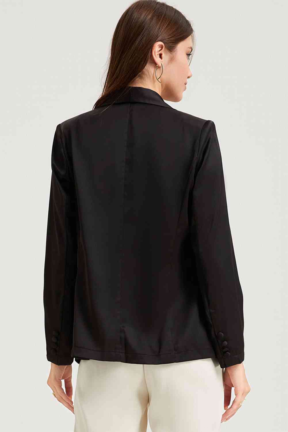 Long Sleeve Lapel Collar Blazer - TRENDMELO