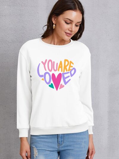 YOU ARE LOVED Dropped Shoulder Sweatshirt - TRENDMELO