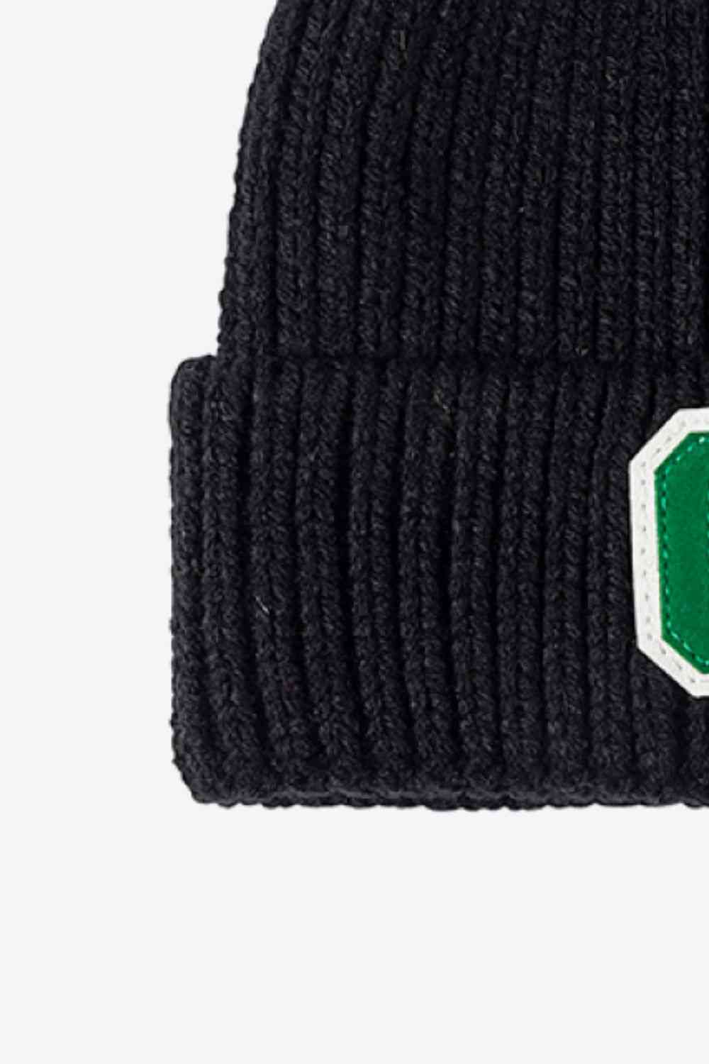 Letter C Patch Cuffed Beanie - TRENDMELO