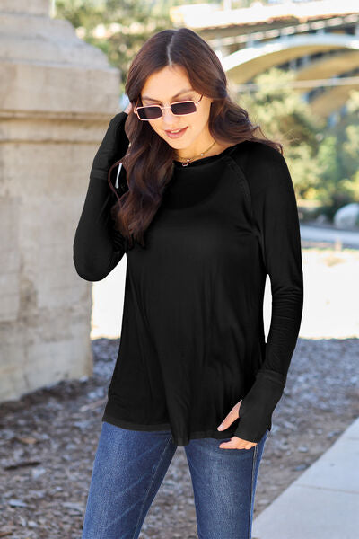 Basic Bae Full Size Round Neck Long Sleeve T-Shirt - TRENDMELO