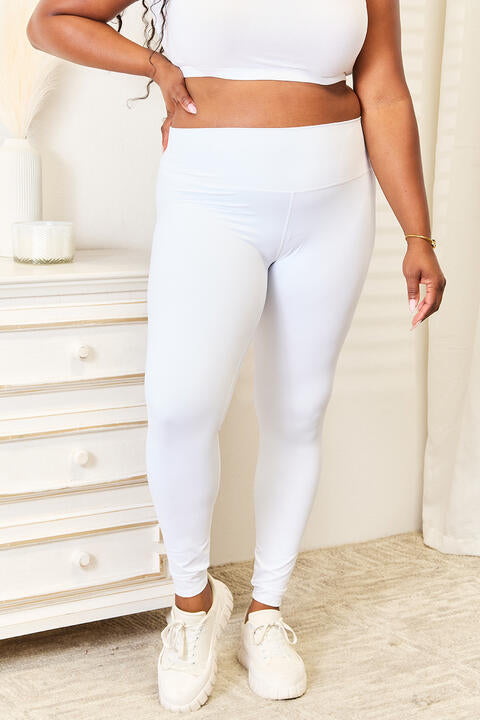 Double Take Wide Waistband Sports Leggings - TRENDMELO