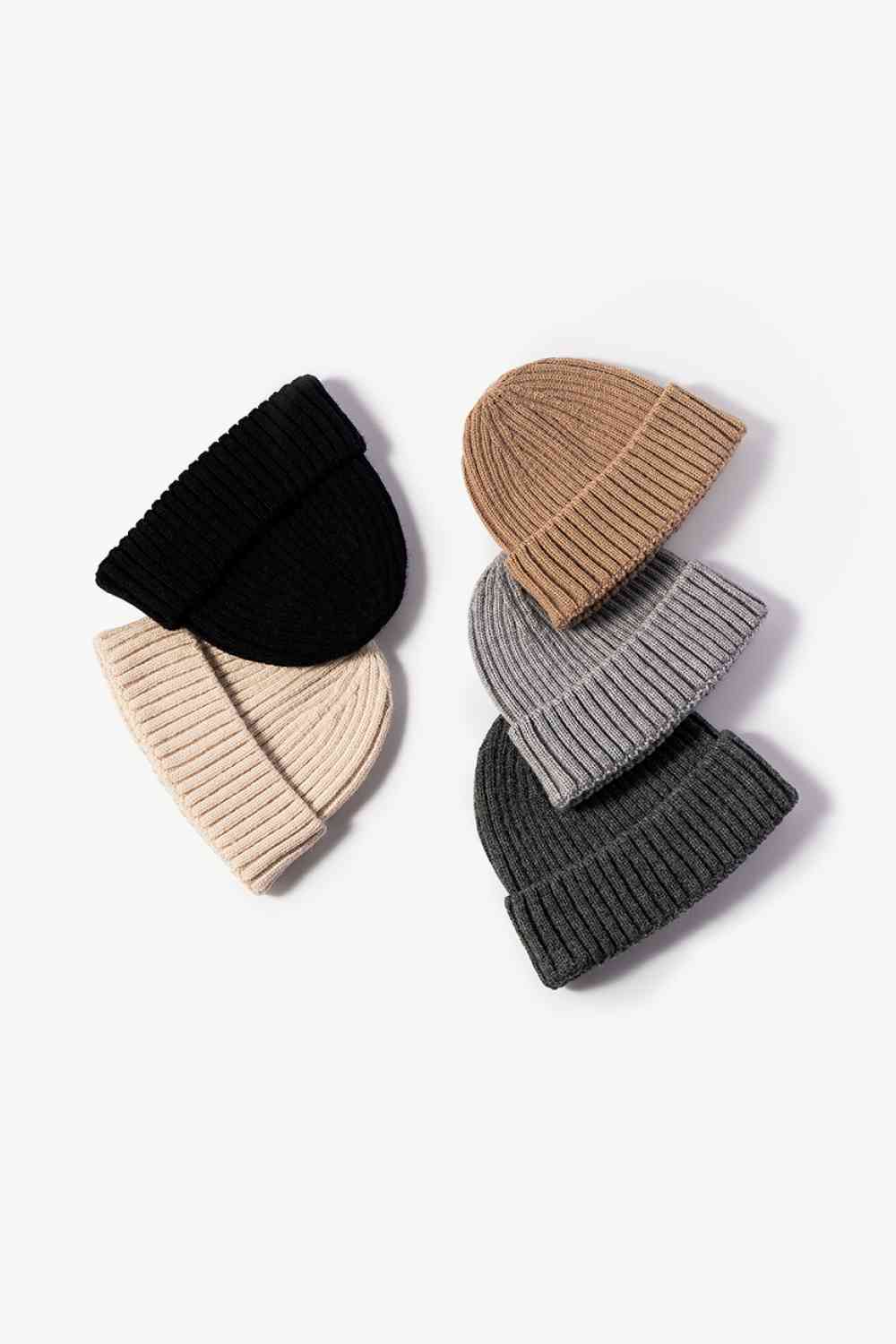 Rib-Knit Cuff Beanie - TRENDMELO