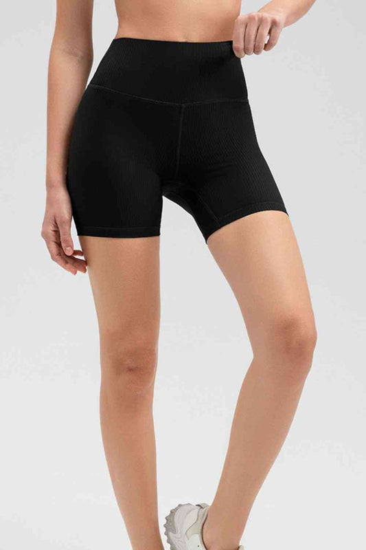 Wide Waistband Slim Fit Sports Shorts - TRENDMELO