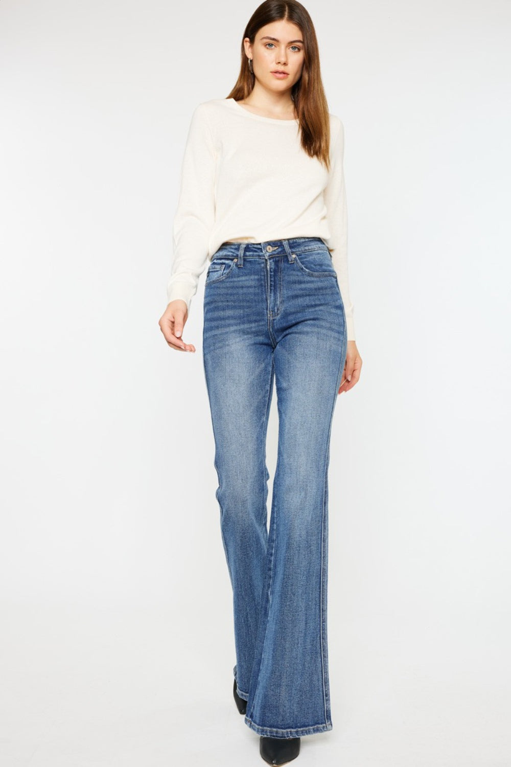 Kancan Cat's Whiskers High Waist Flare Jeans - TRENDMELO