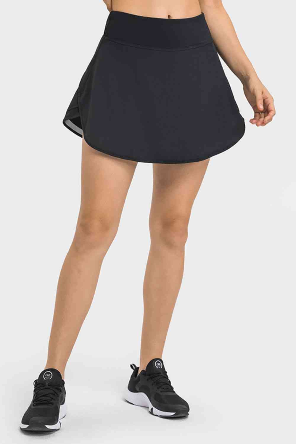 Wide Waistband Sports Skort - TRENDMELO