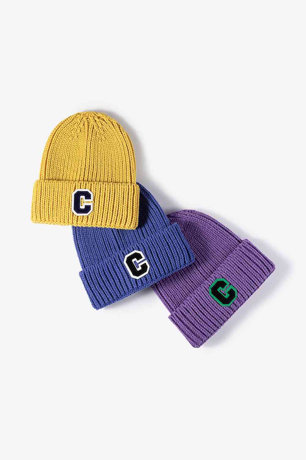 Letter C Patch Cuffed Beanie - TRENDMELO