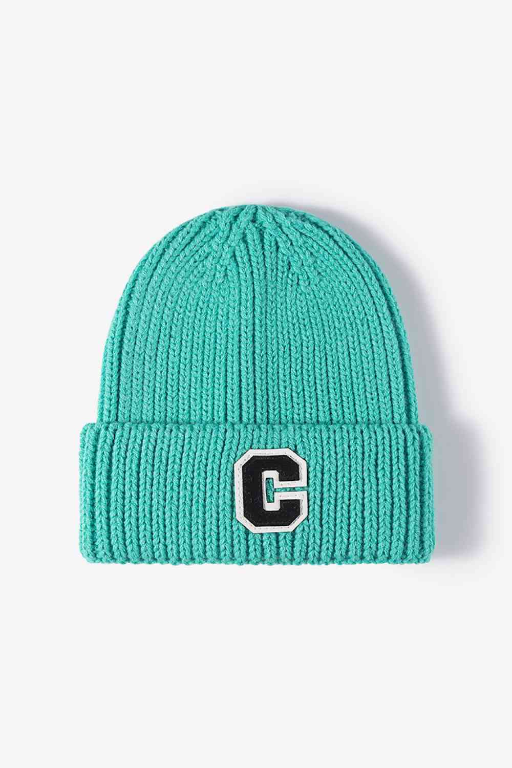 Letter C Patch Cuffed Beanie - TRENDMELO