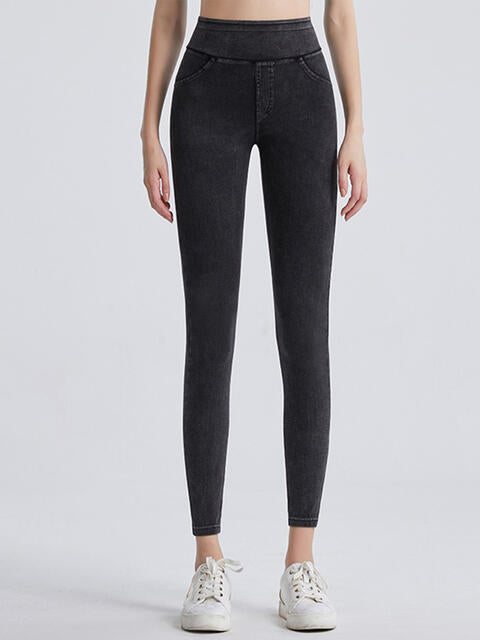 Wide Waistband Sports Leggings - TRENDMELO