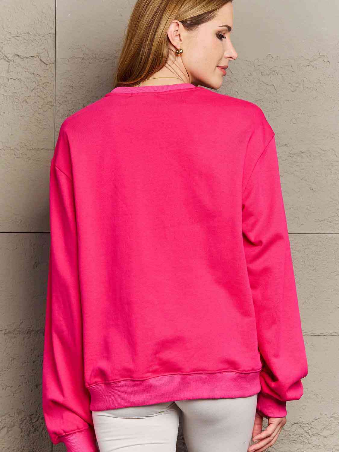 Simply Love Full Size Dropped Shoulder Sweatshirt - TRENDMELO