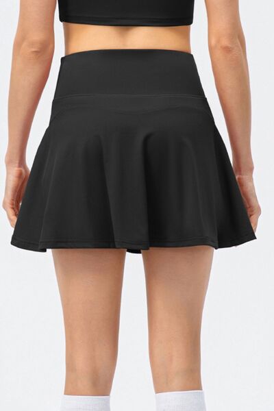 High Waist Wide Waistband Active Skirt - TRENDMELO