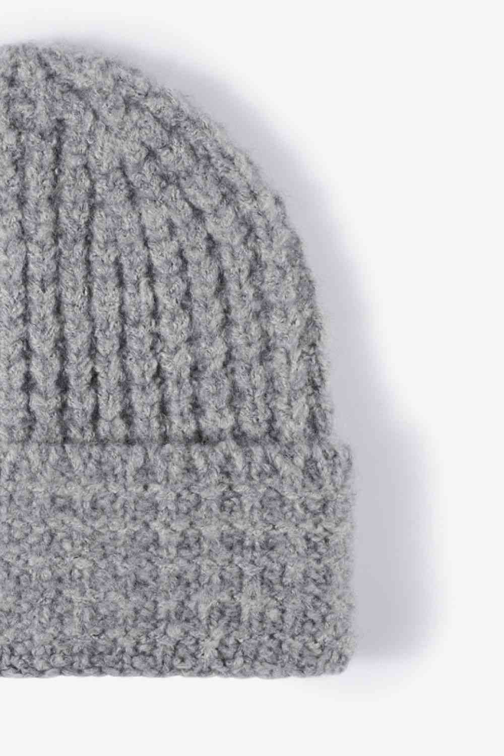 Waffle-Knit Cuff Beanie - TRENDMELO