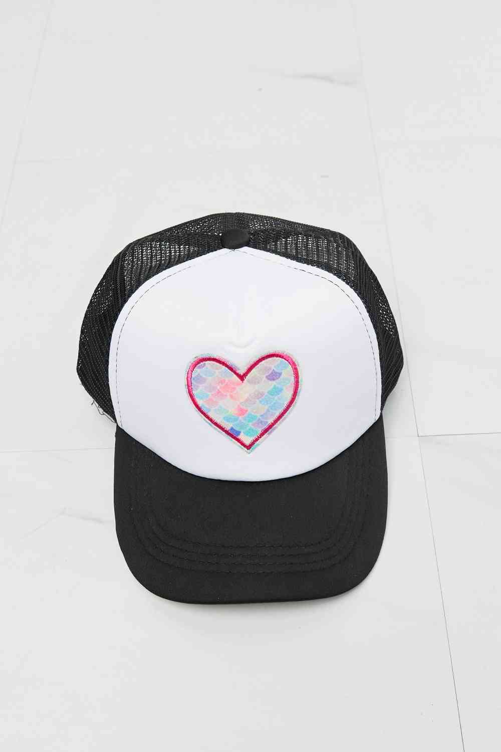 Fame Falling For You Trucker Hat in Black - TRENDMELO