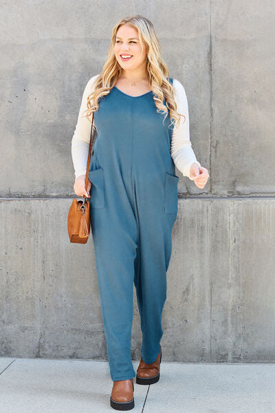 Double Take Full Size Sleeveless Straight Jumpsuit - TRENDMELO