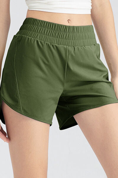 Elastic Waist Active Shorts - TRENDMELO