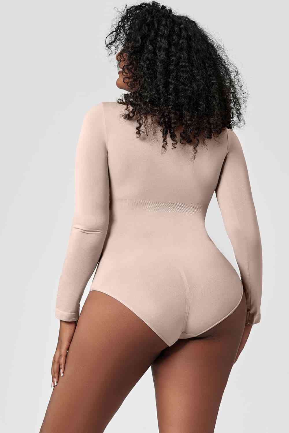 Long Sleeve Shaping Bodysuit - TRENDMELO