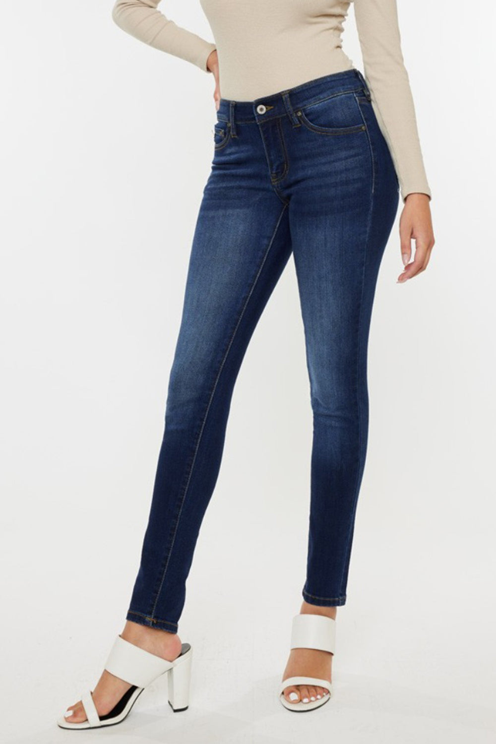 Kancan Mid Rise Gradient Skinny Jeans - TRENDMELO