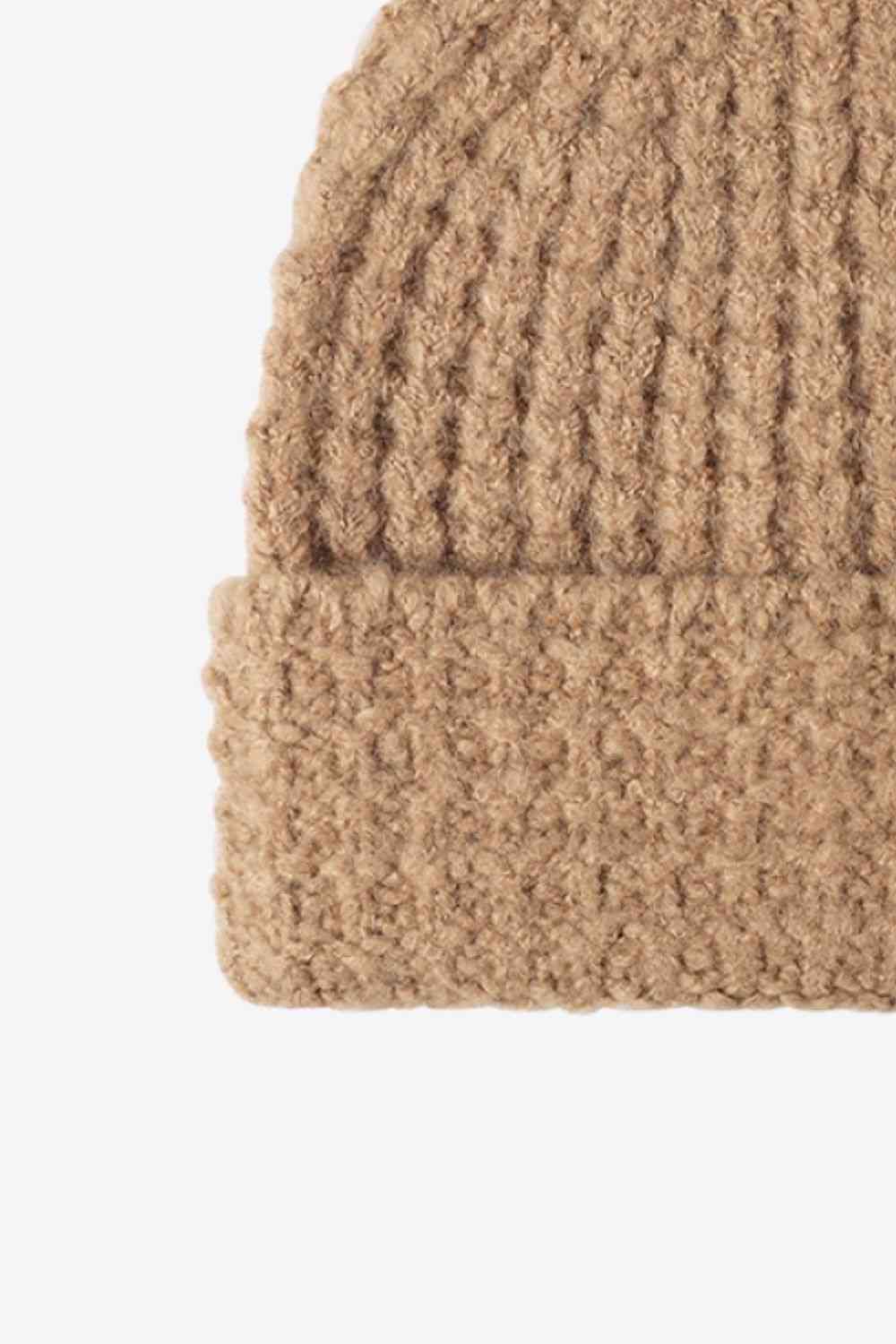 Waffle-Knit Cuff Beanie - TRENDMELO