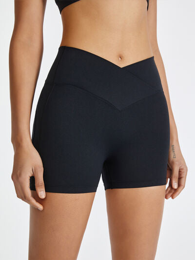 High Waist Active Shorts - TRENDMELO