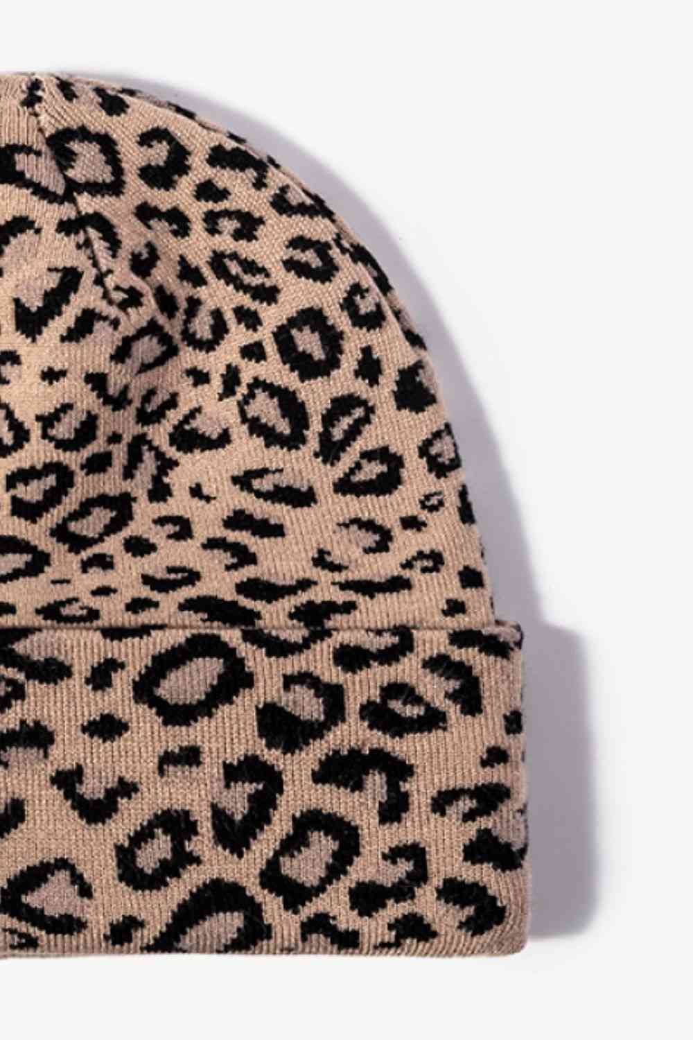 Leopard Pattern Cuffed Beanie - TRENDMELO