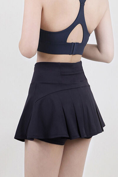 High Waist Pleated Active Skirt - TRENDMELO