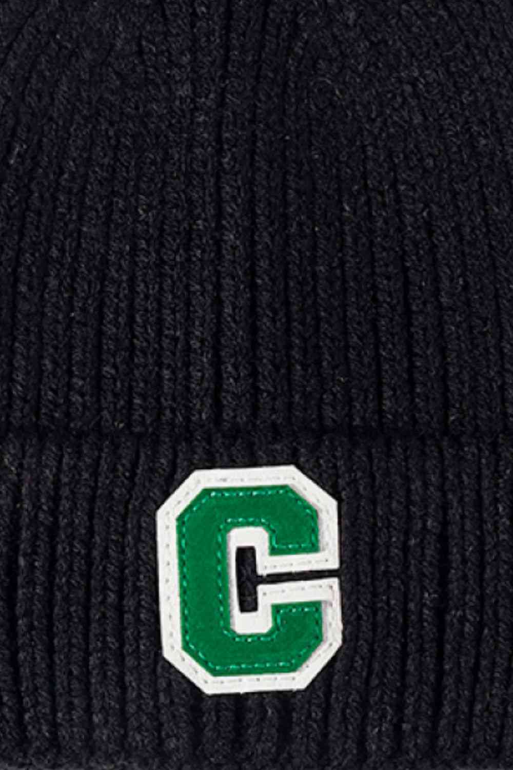 Letter C Patch Cuffed Beanie - TRENDMELO