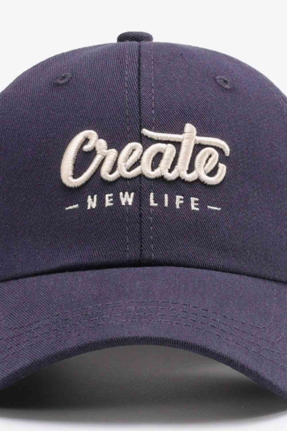 CREATE NEW LIFE Adjustable Cotton Baseball Cap - TRENDMELO