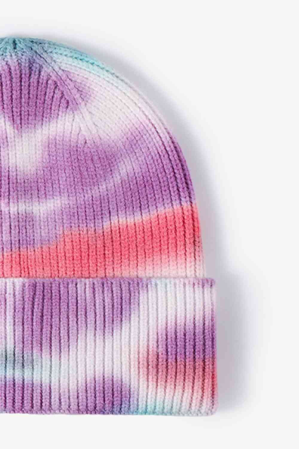 Tie-Dye Cuffed Knit Beanie - TRENDMELO