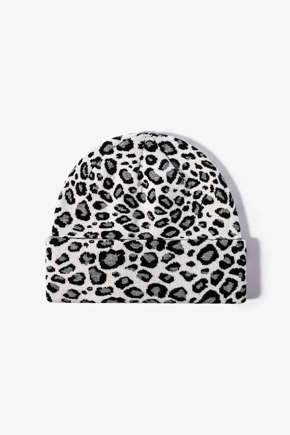 Leopard Pattern Cuffed Beanie - TRENDMELO