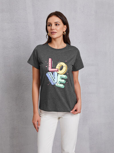 LOVE IS ALL YOU NEED Round Neck T-Shirt - TRENDMELO