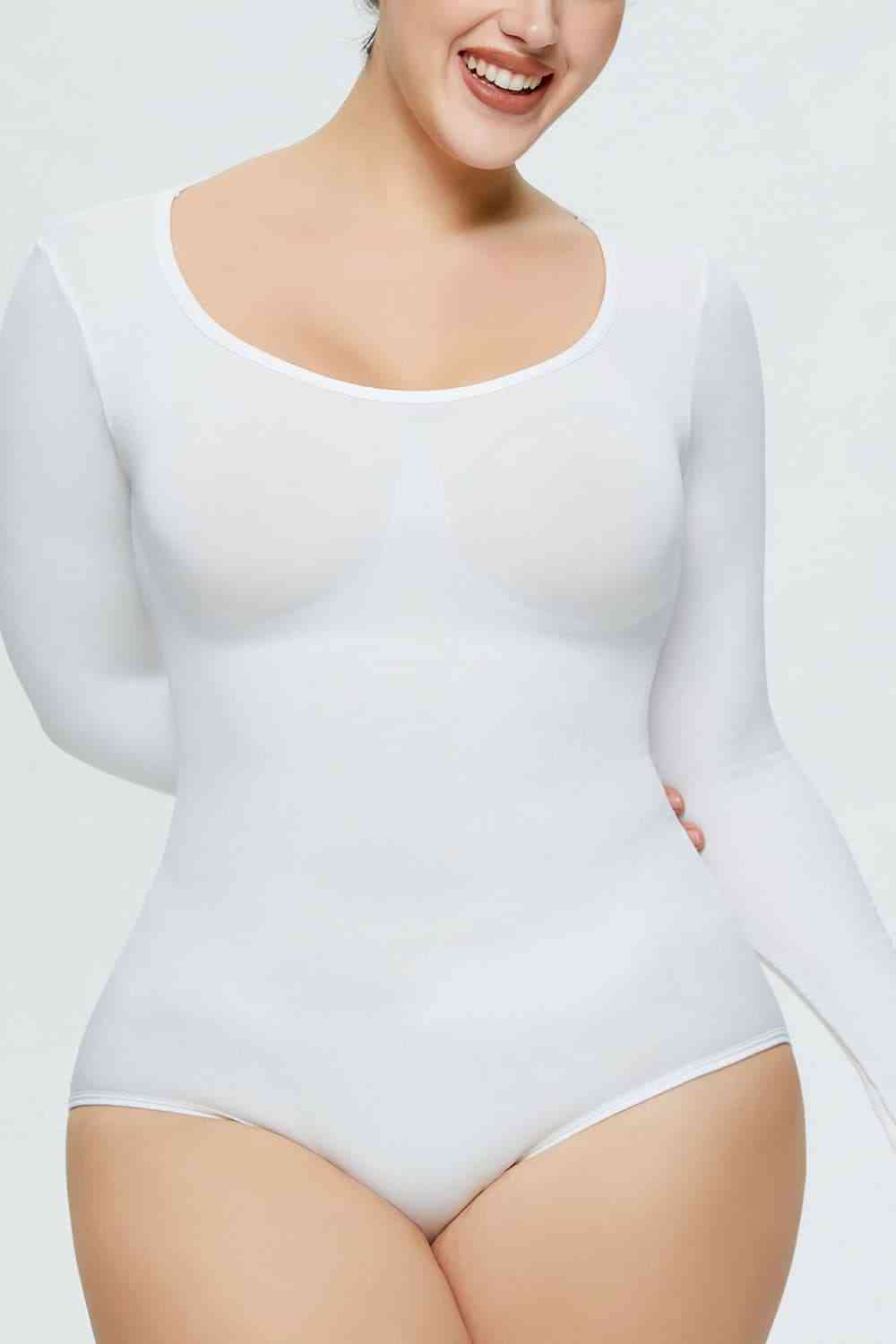 Long Sleeve Shaping Bodysuit - TRENDMELO