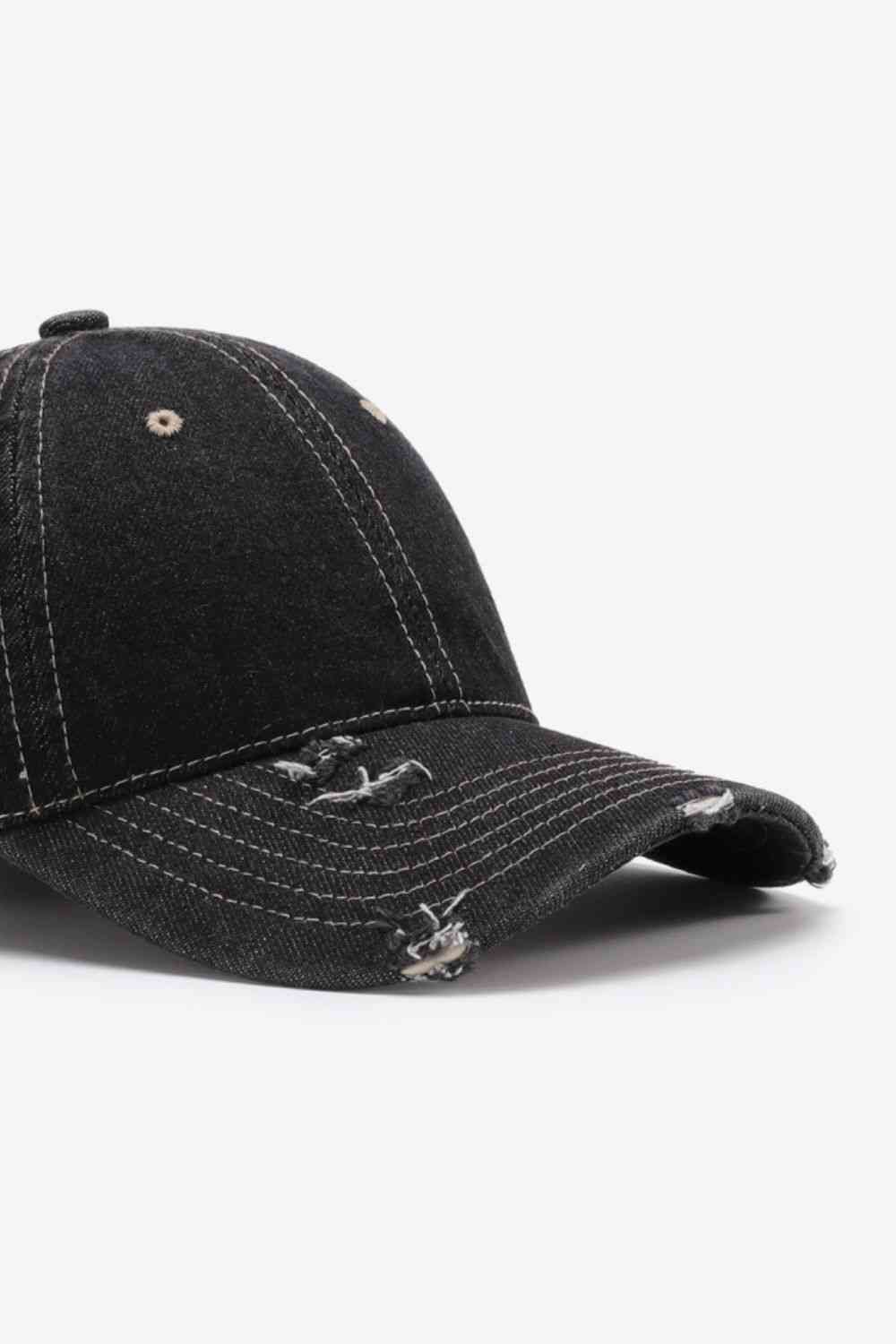 Distressed Adjustable Baseball Cap - TRENDMELO