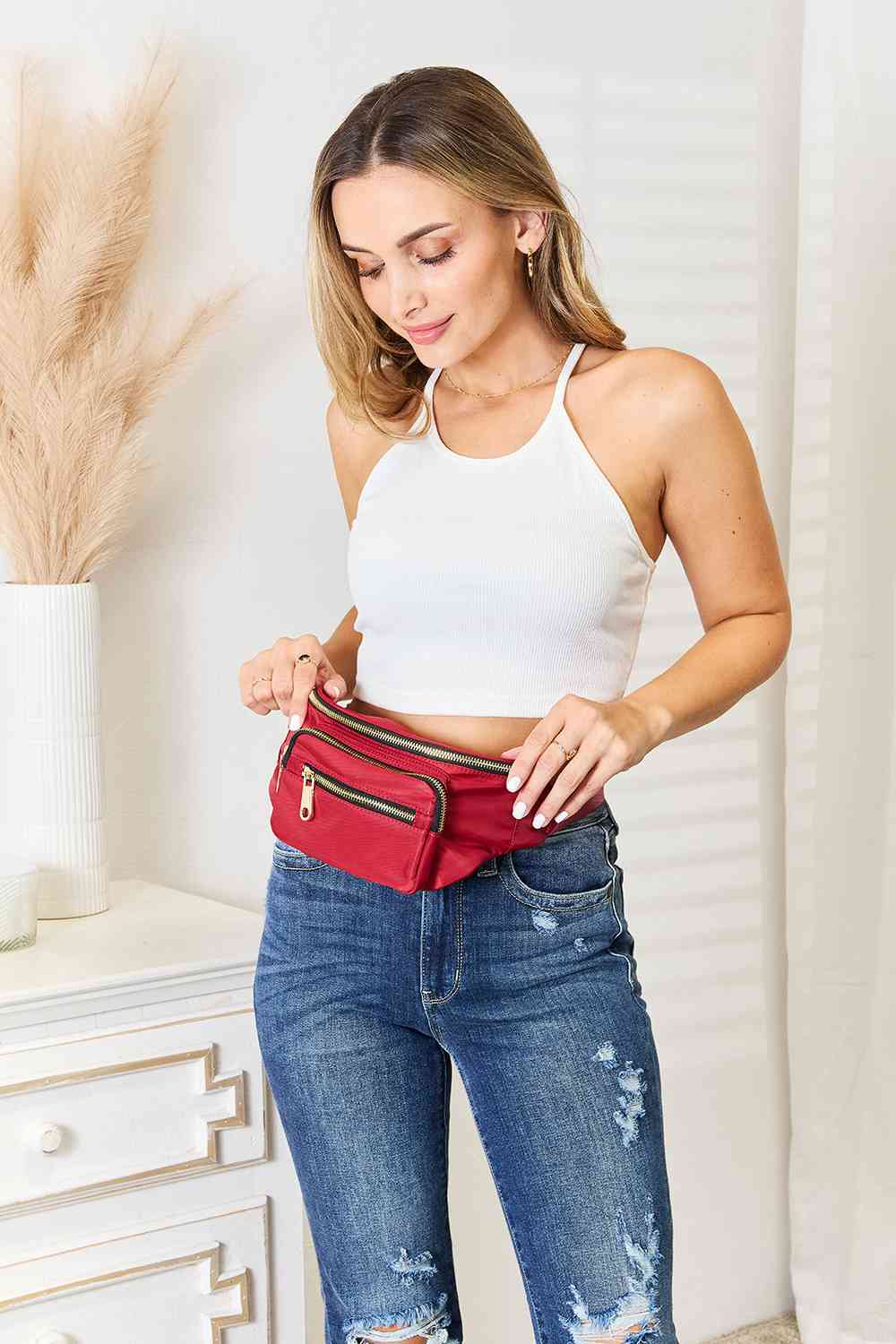 Fame Triple Pocket Nylon Fanny Pack - TRENDMELO