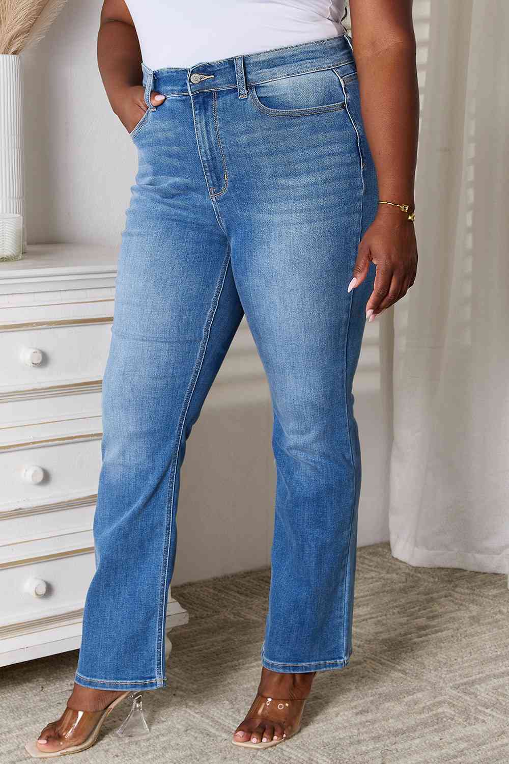 Judy Blue Full Size Bootcut Jeans with Pockets - TRENDMELO