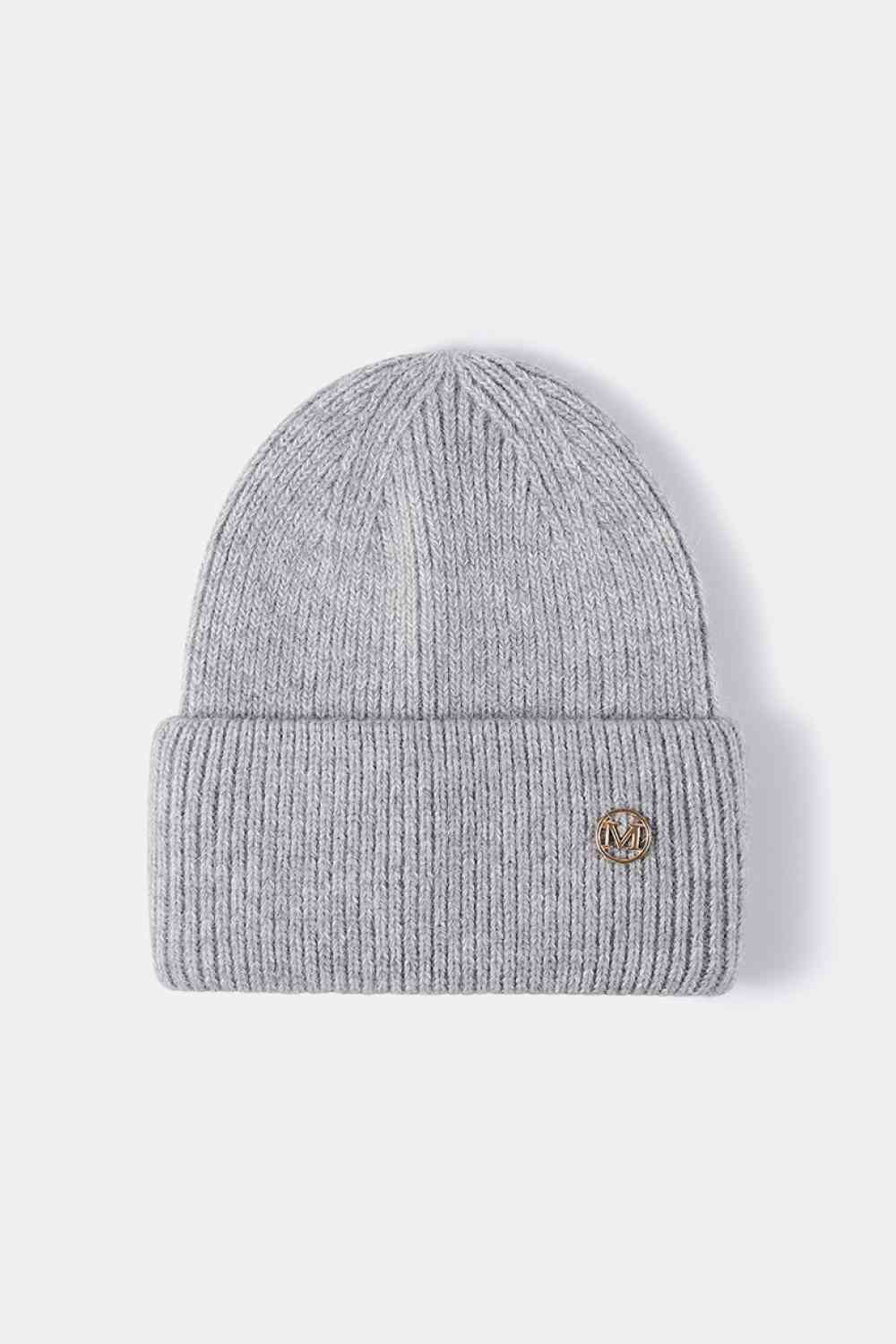 M Rib-Knit Cuff Beanie - TRENDMELO